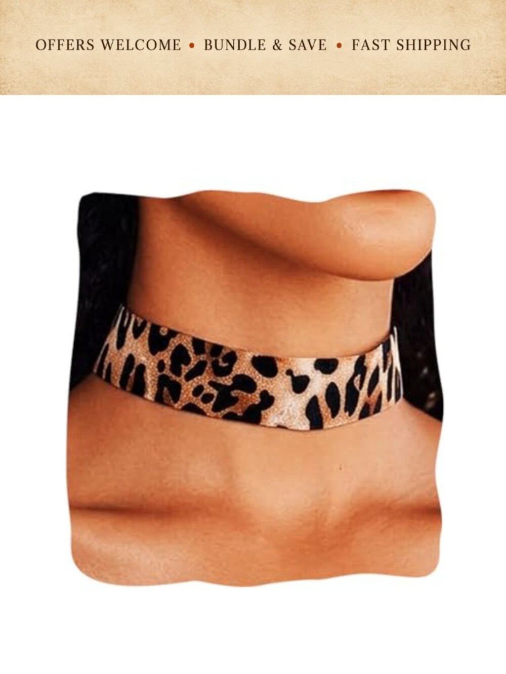 Leopard Choker Necklace Boho Gold Alloy Polyester Women's Jewelry